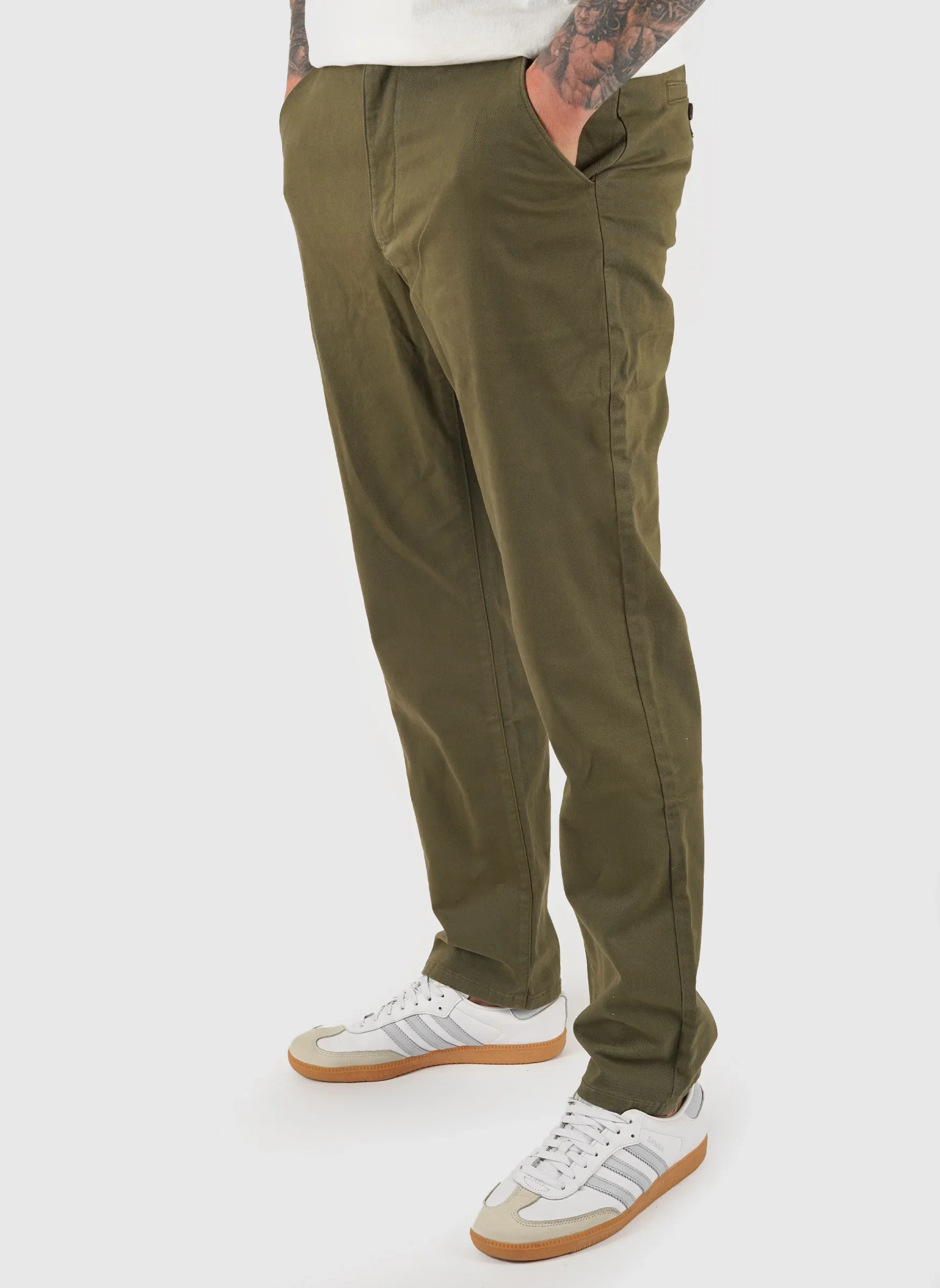 Norwood Regular Twill Chino - Olive Green