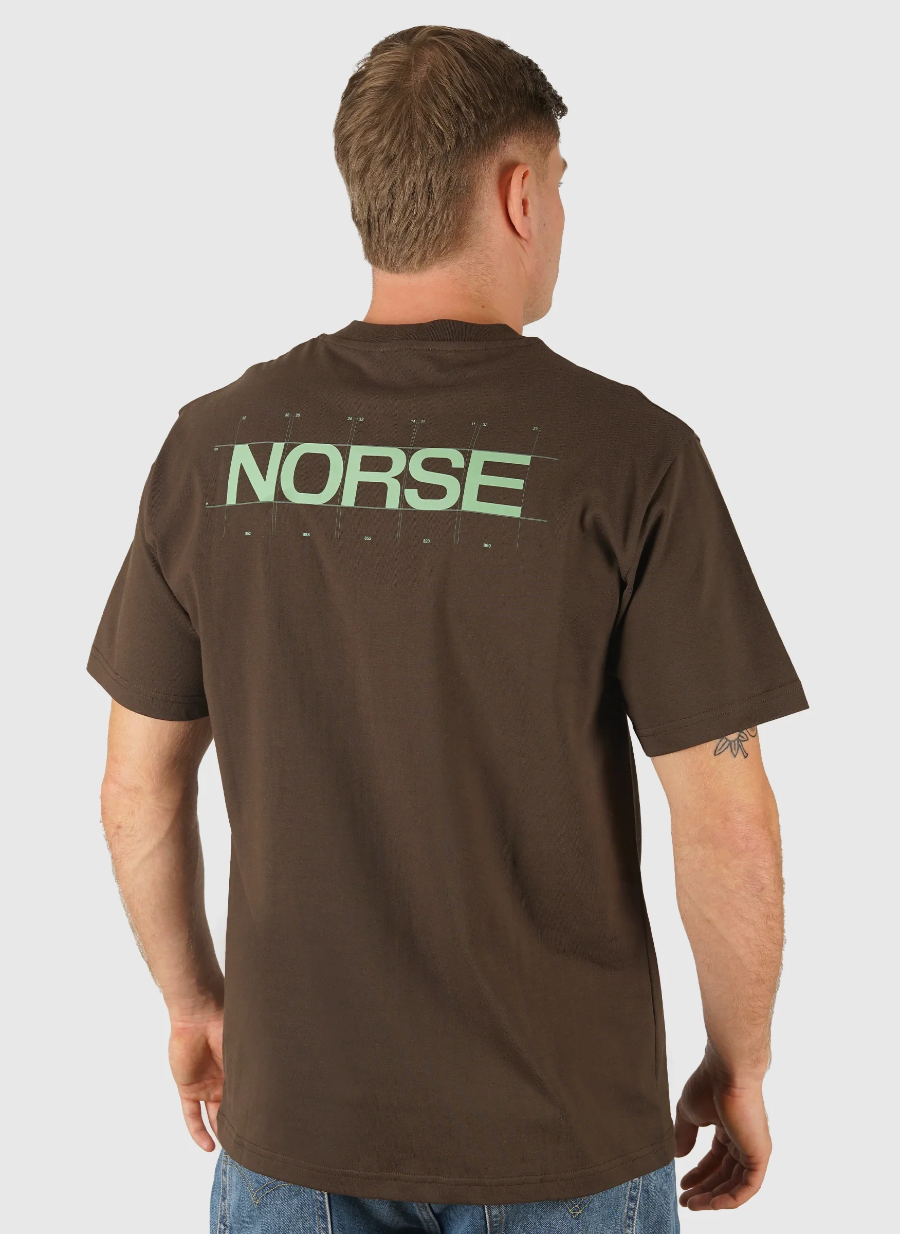 Norse x BST Back Print T-Shirt - Delicioso Brown
