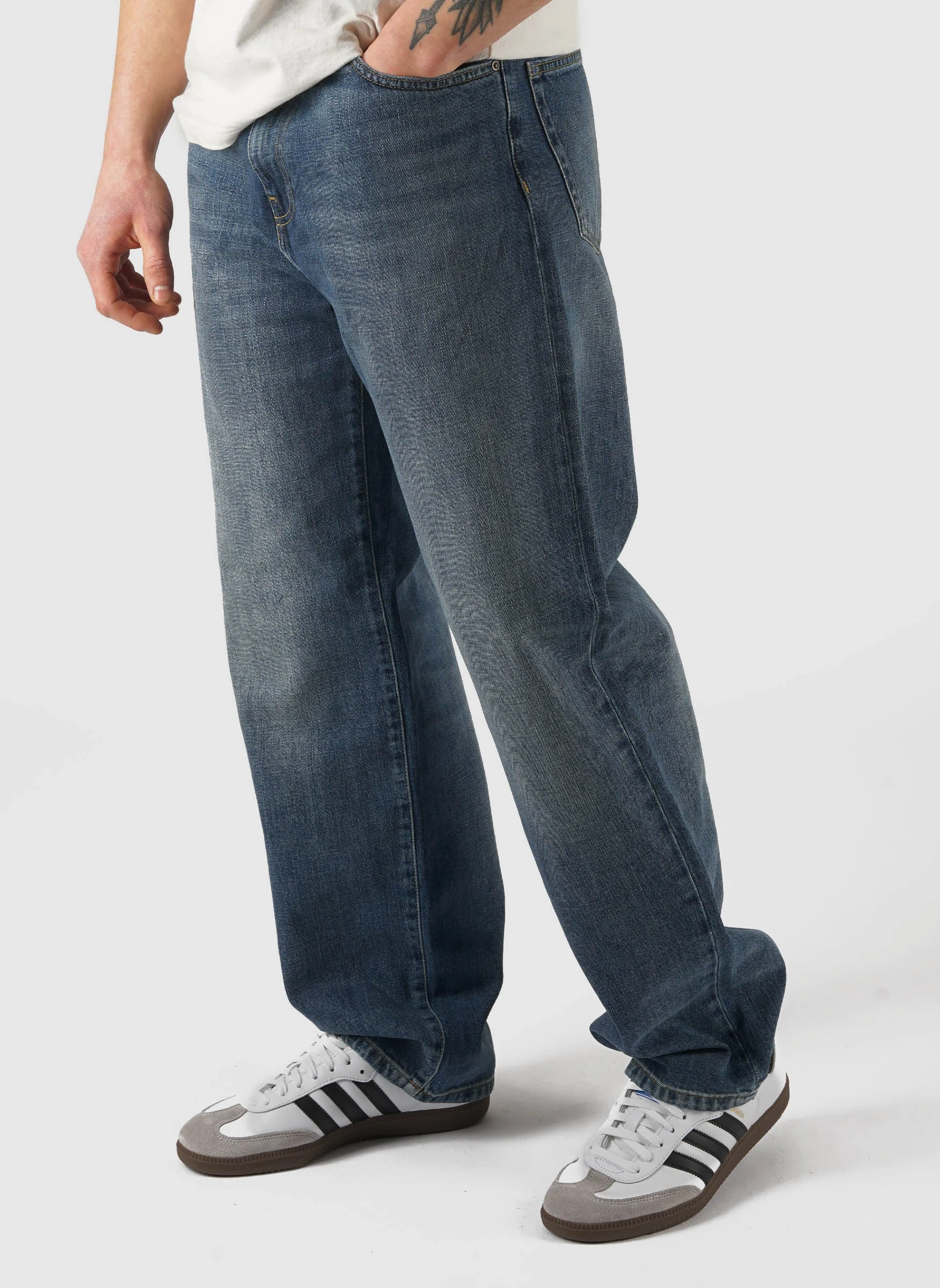 Aaron Pant Camano Denim - Blue Dark Used Washed