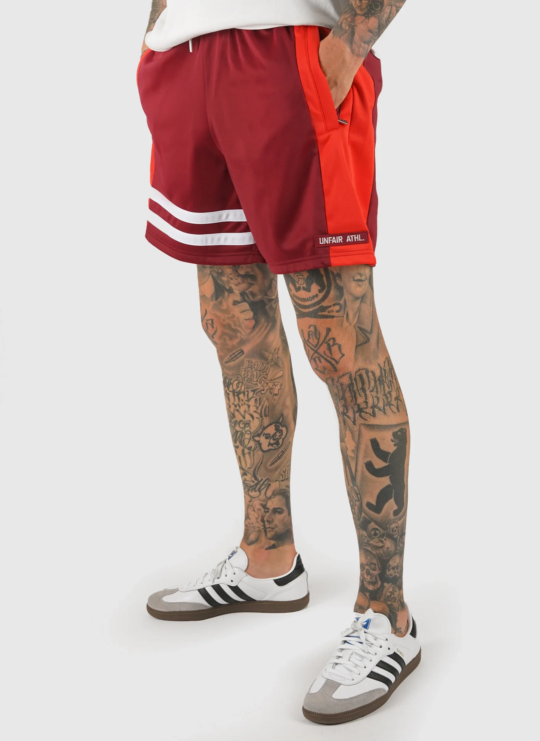 DMWU Athletic Shorts - Burgundy/Red