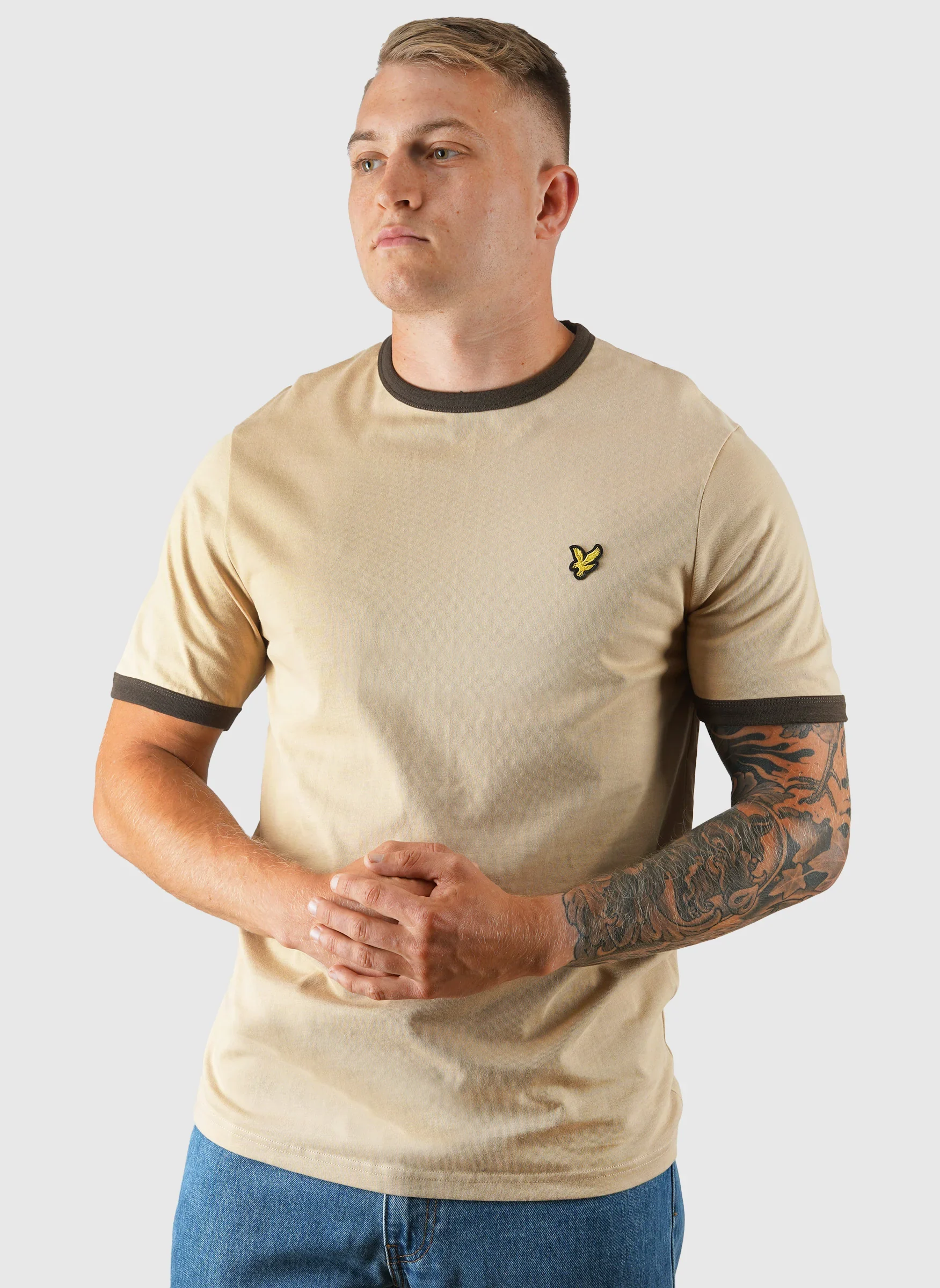 Ringer T-Shirt - Sandstorm/Ebony