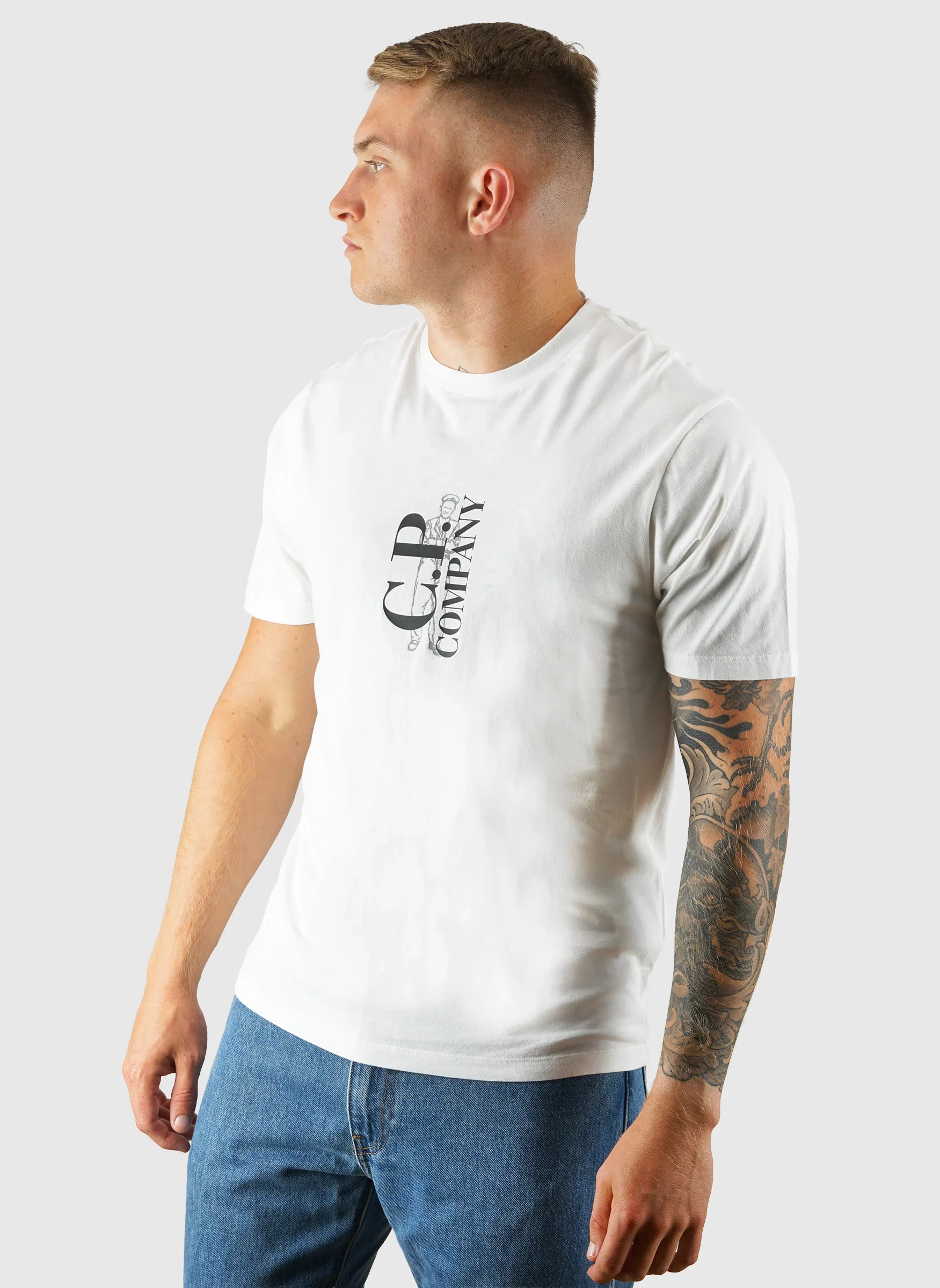 Vertical Logo Jersey T-Shirt - Gauze White