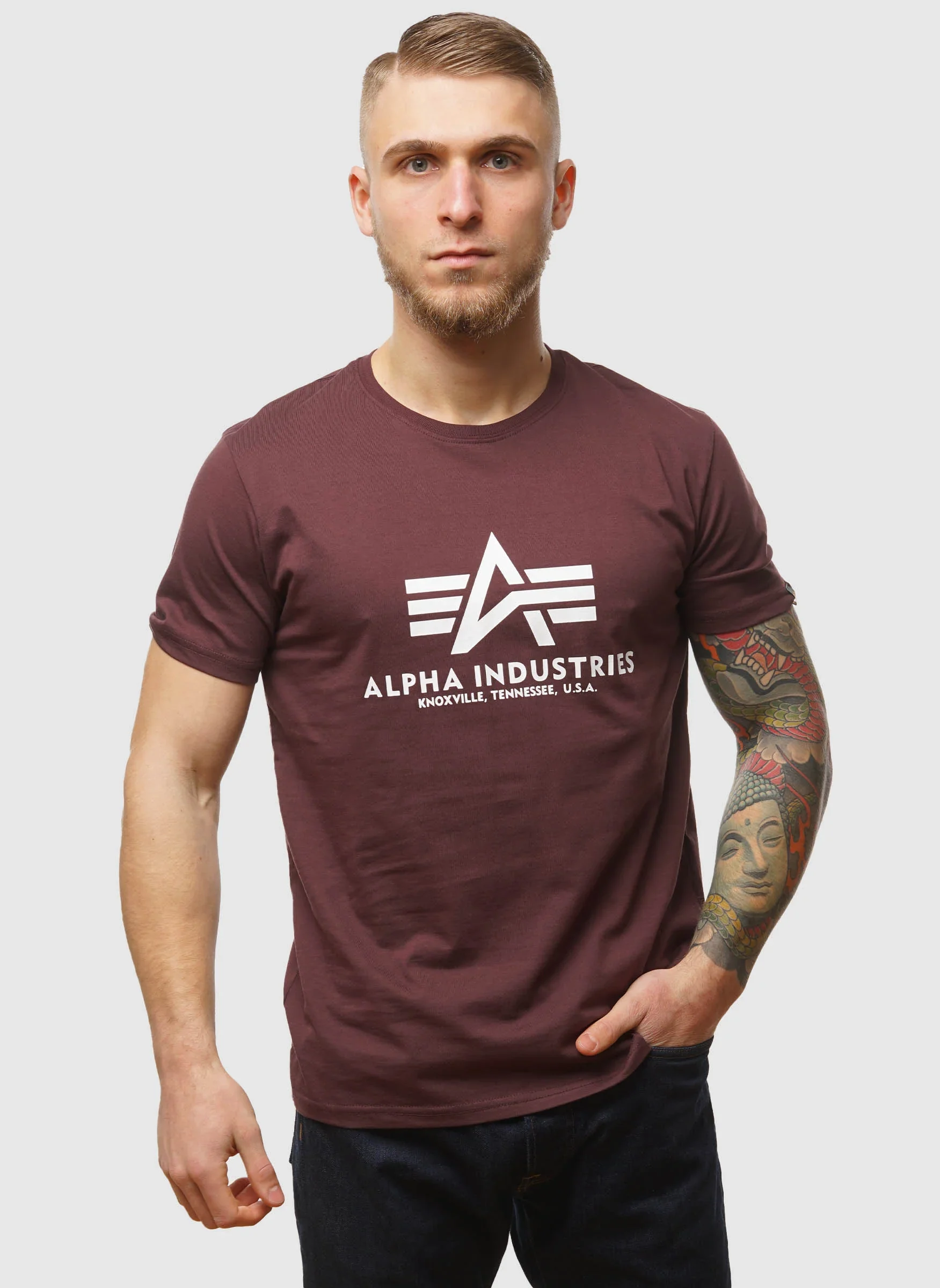 Basic Big Logo T-Shirt- Deep Maroon