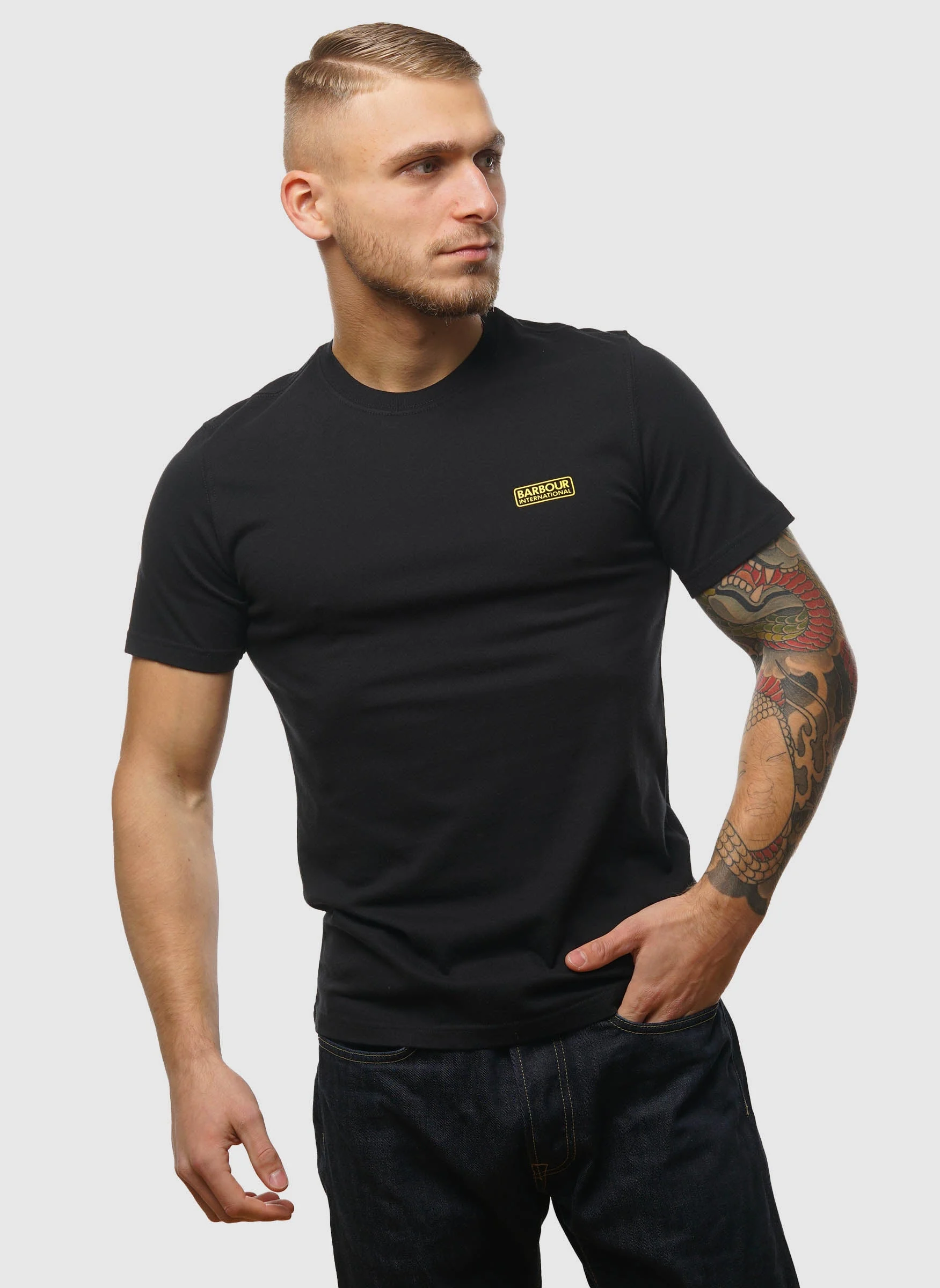 International Small Logo T-Shirt - Black/Yellow