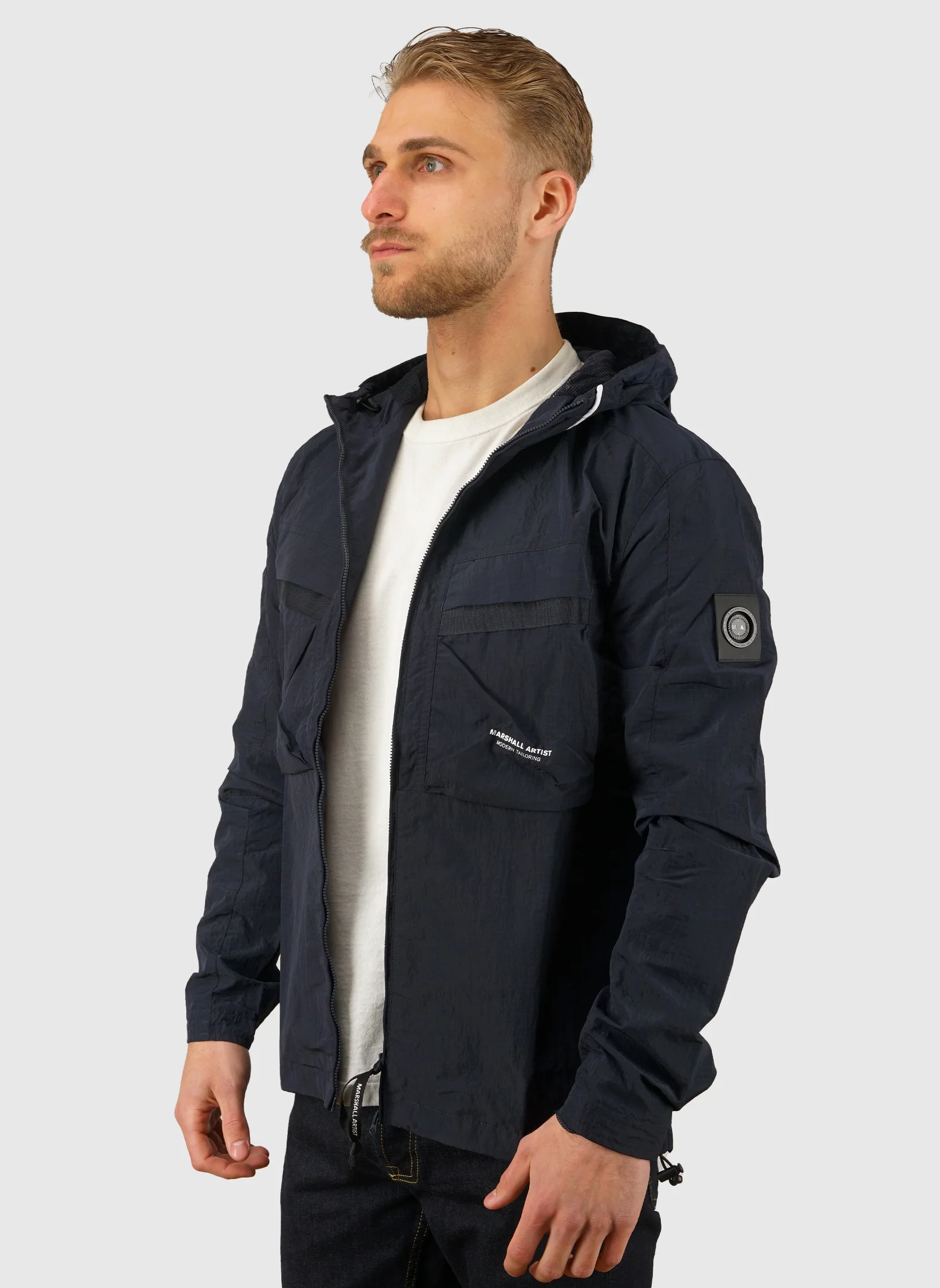 Sicuro Hooded Overshirt - Navy