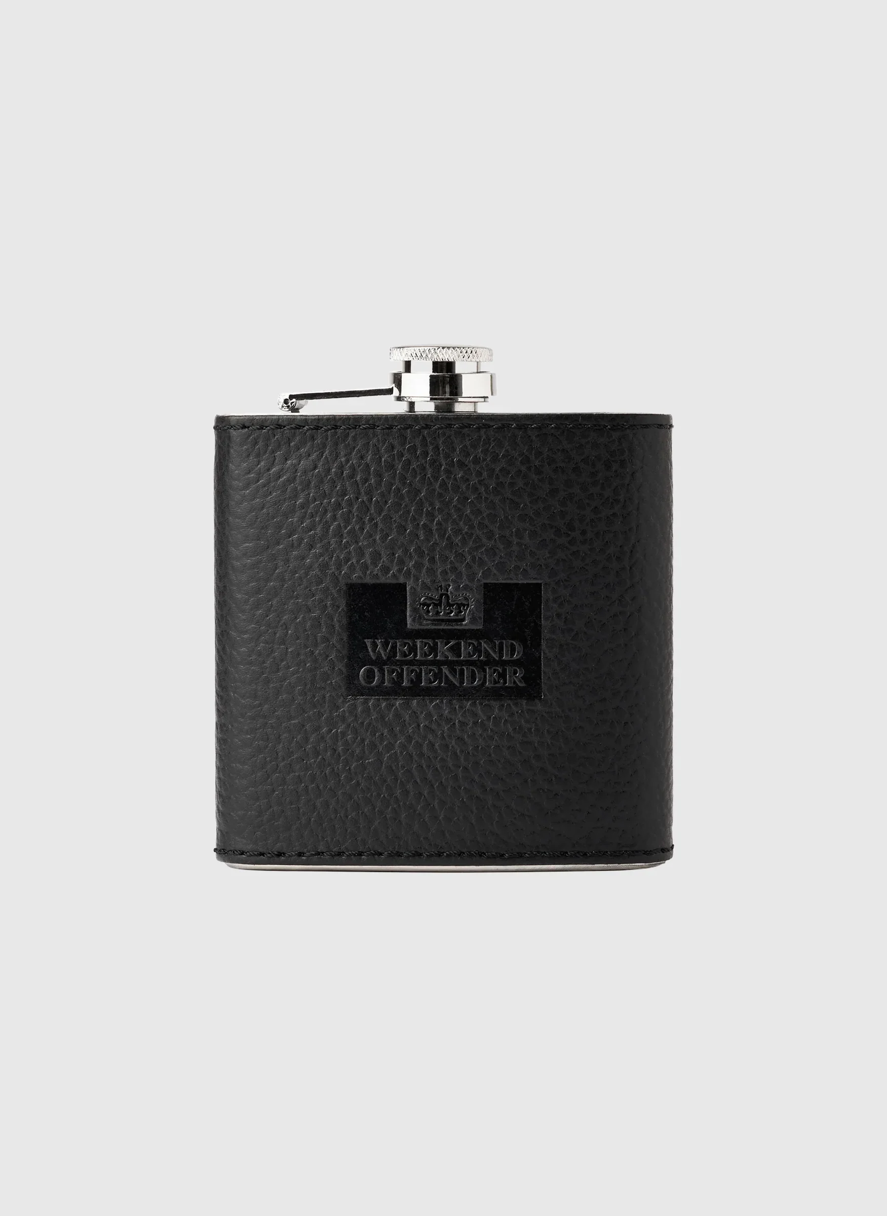 Leather Hip Flask - Black