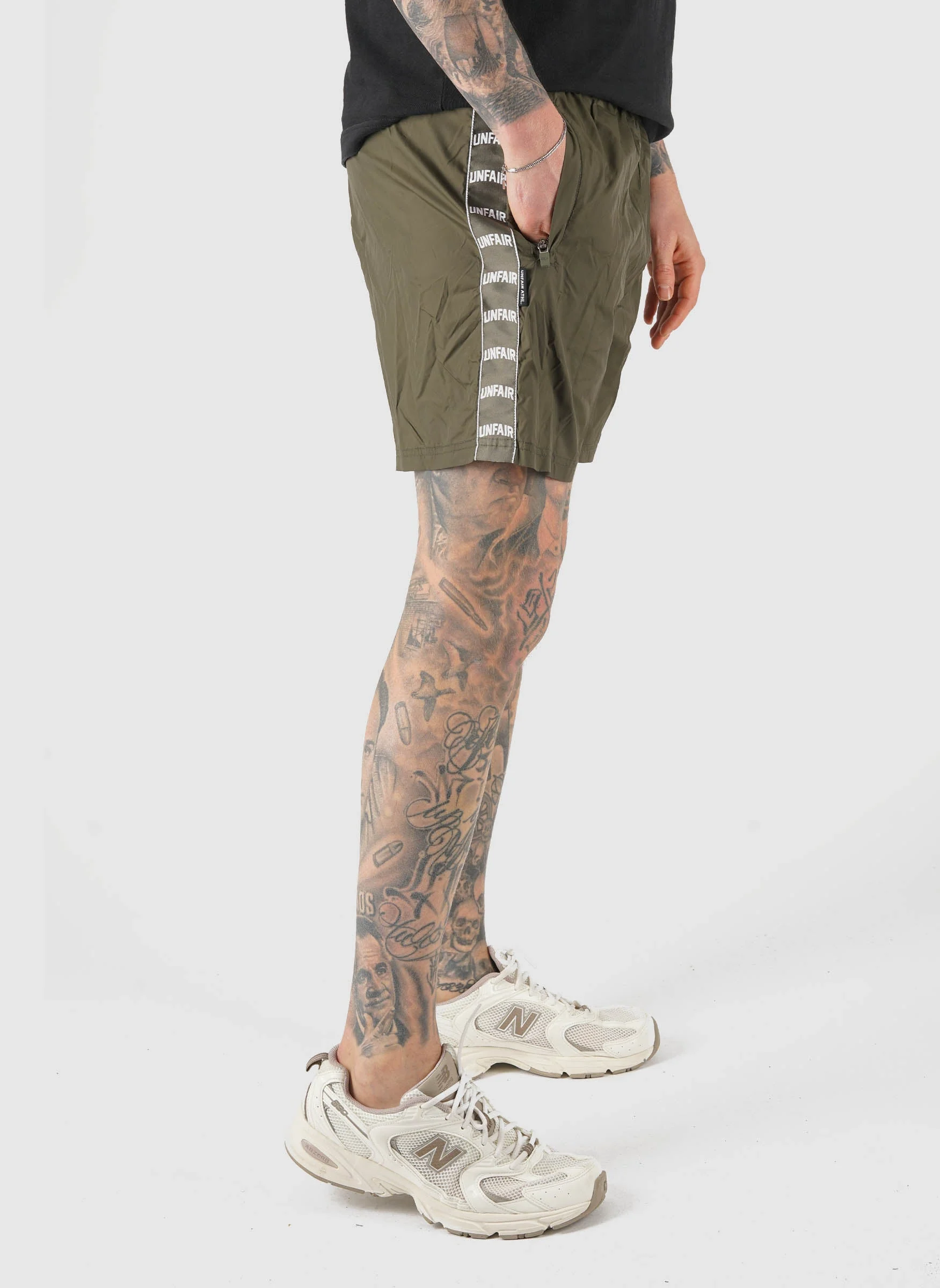 Curved Tape Trackshorts - Olive