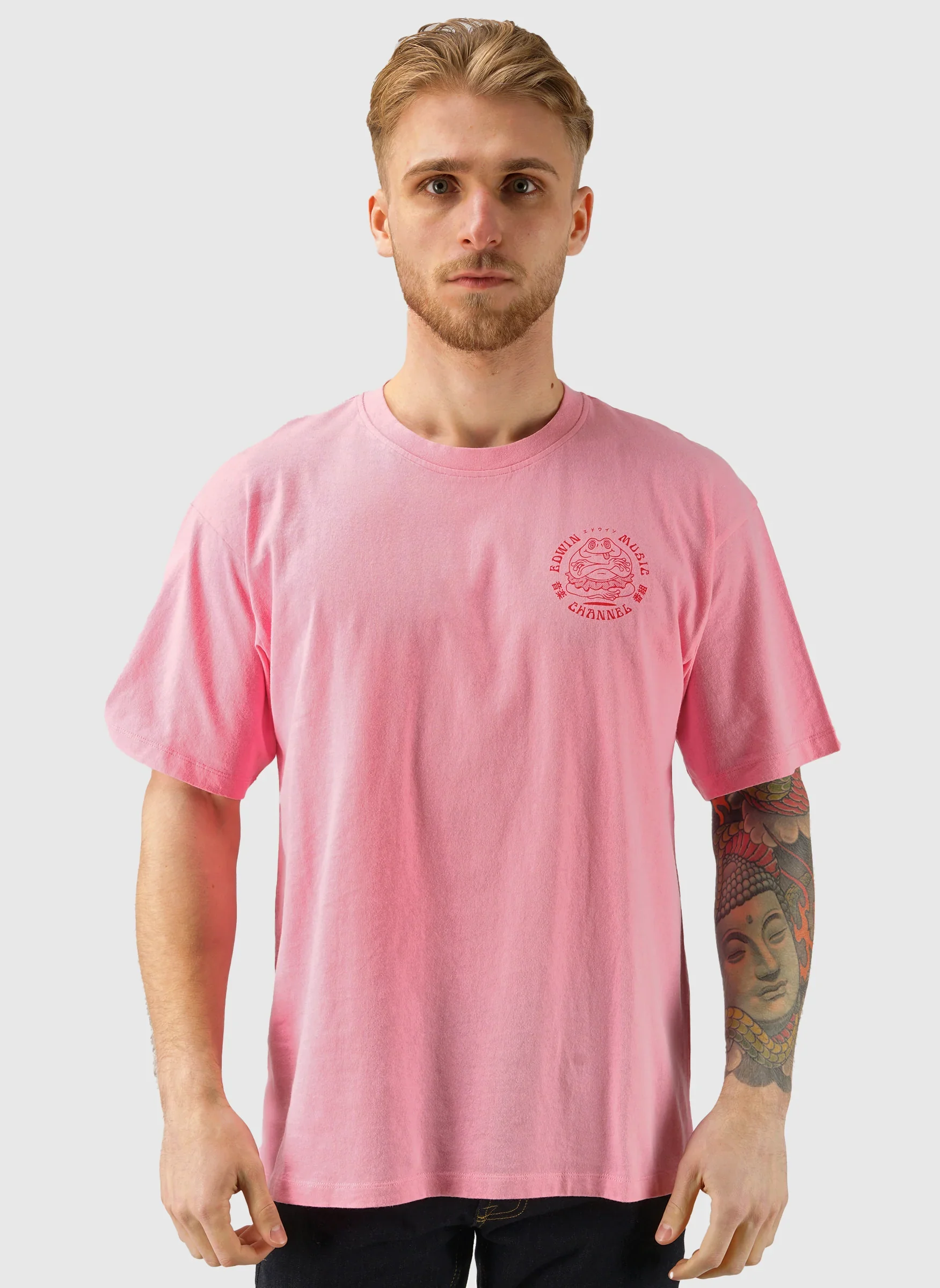Edwin Music Channel T-Shirt - Begonia Pink