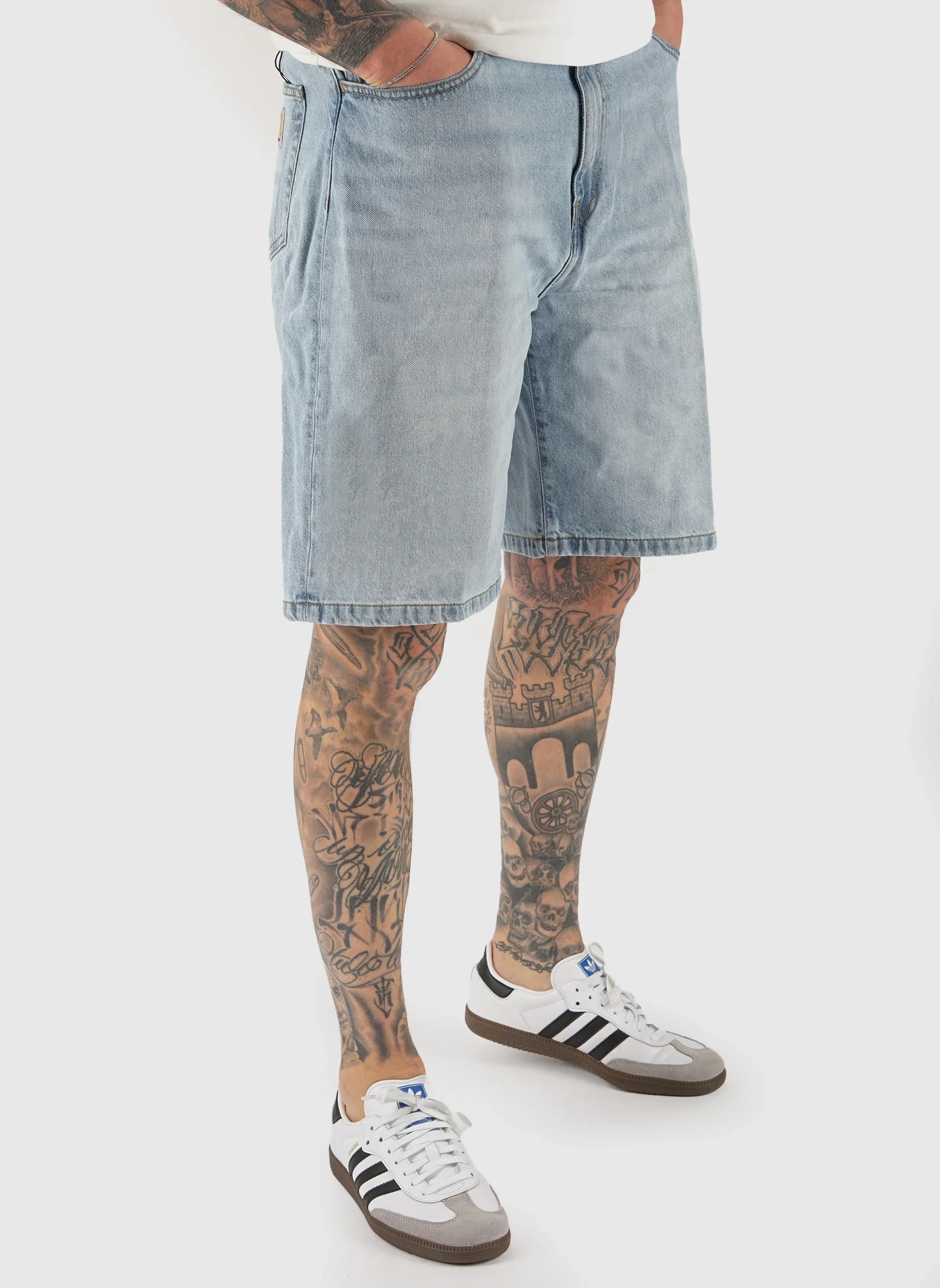 Landon Short - Blue Heavy Worn Bleached