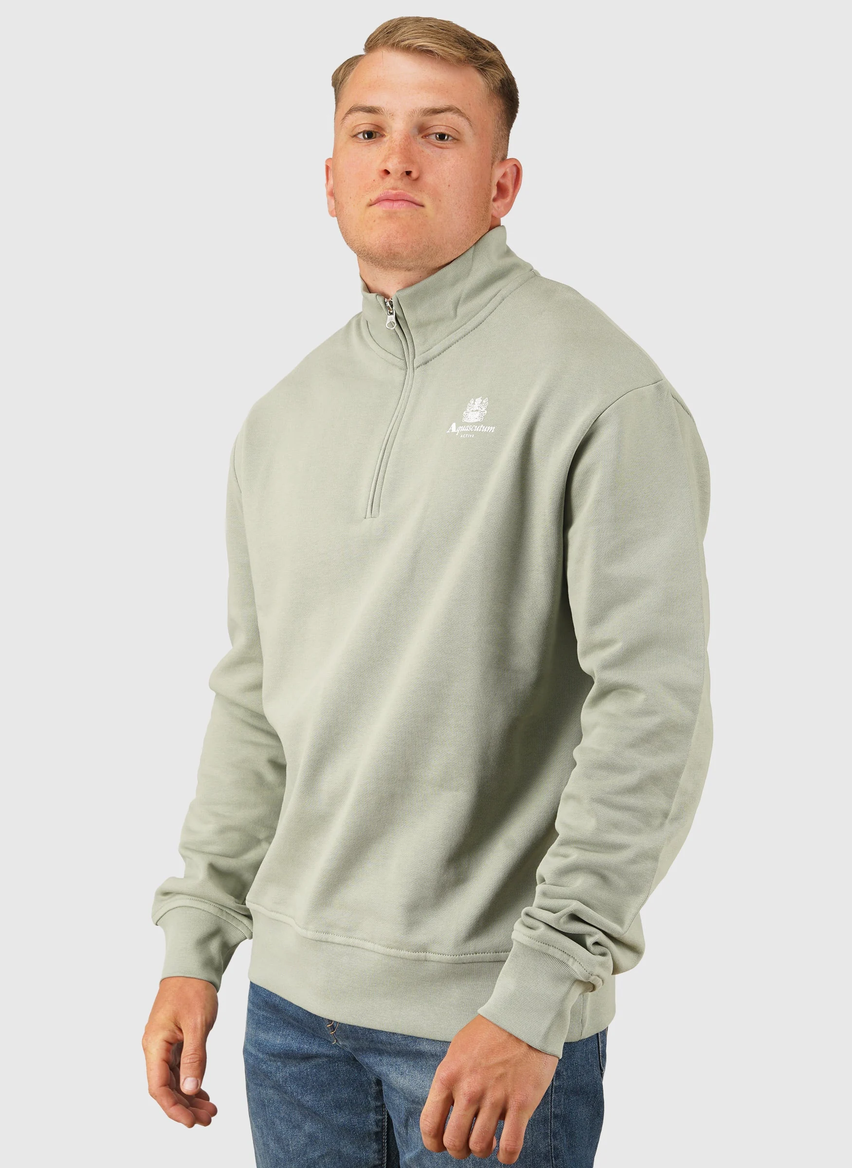 Half Zip Mock Neck - Salvia