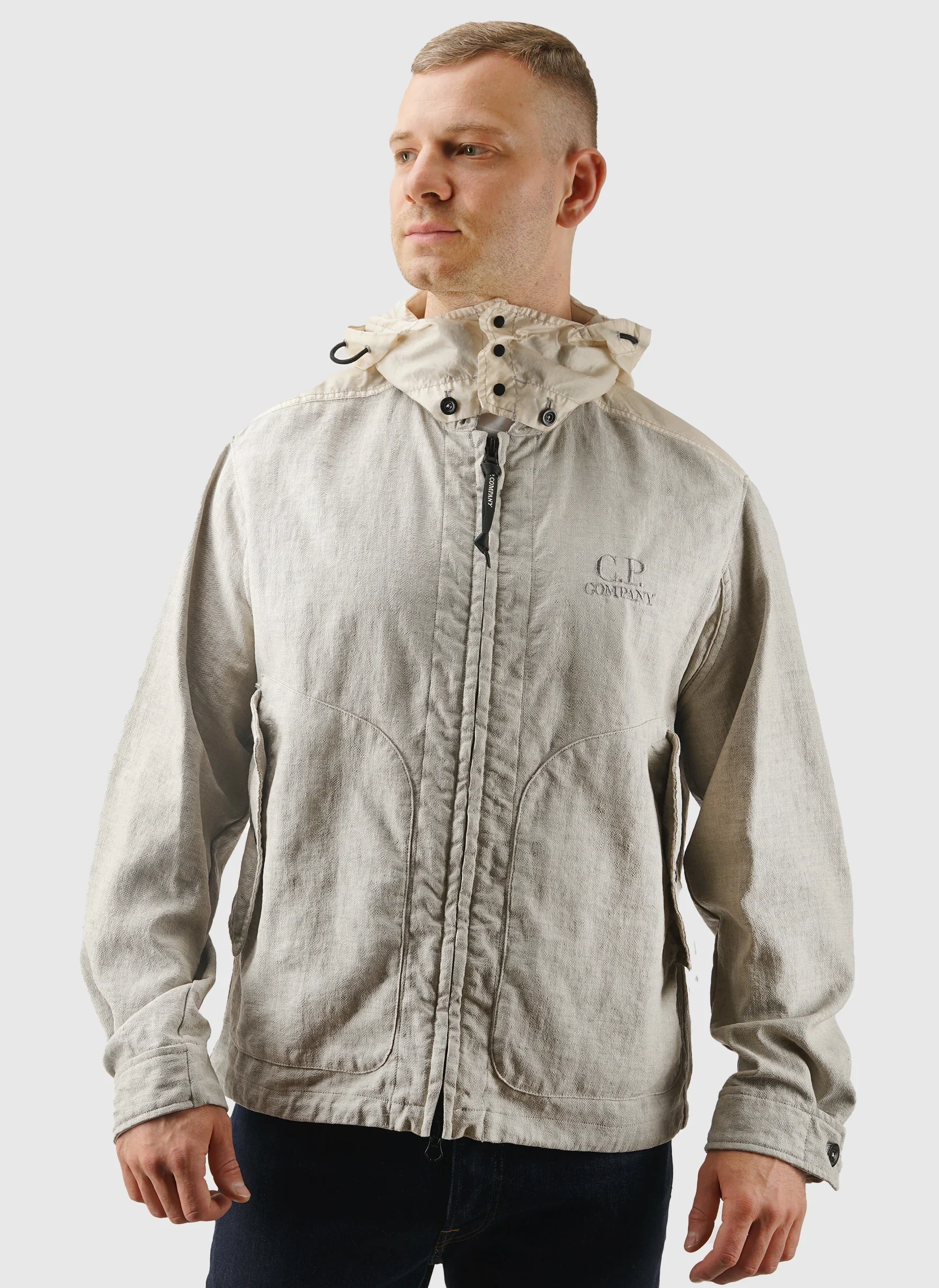 Rafia-R Hooded Lens Jacket - Dove