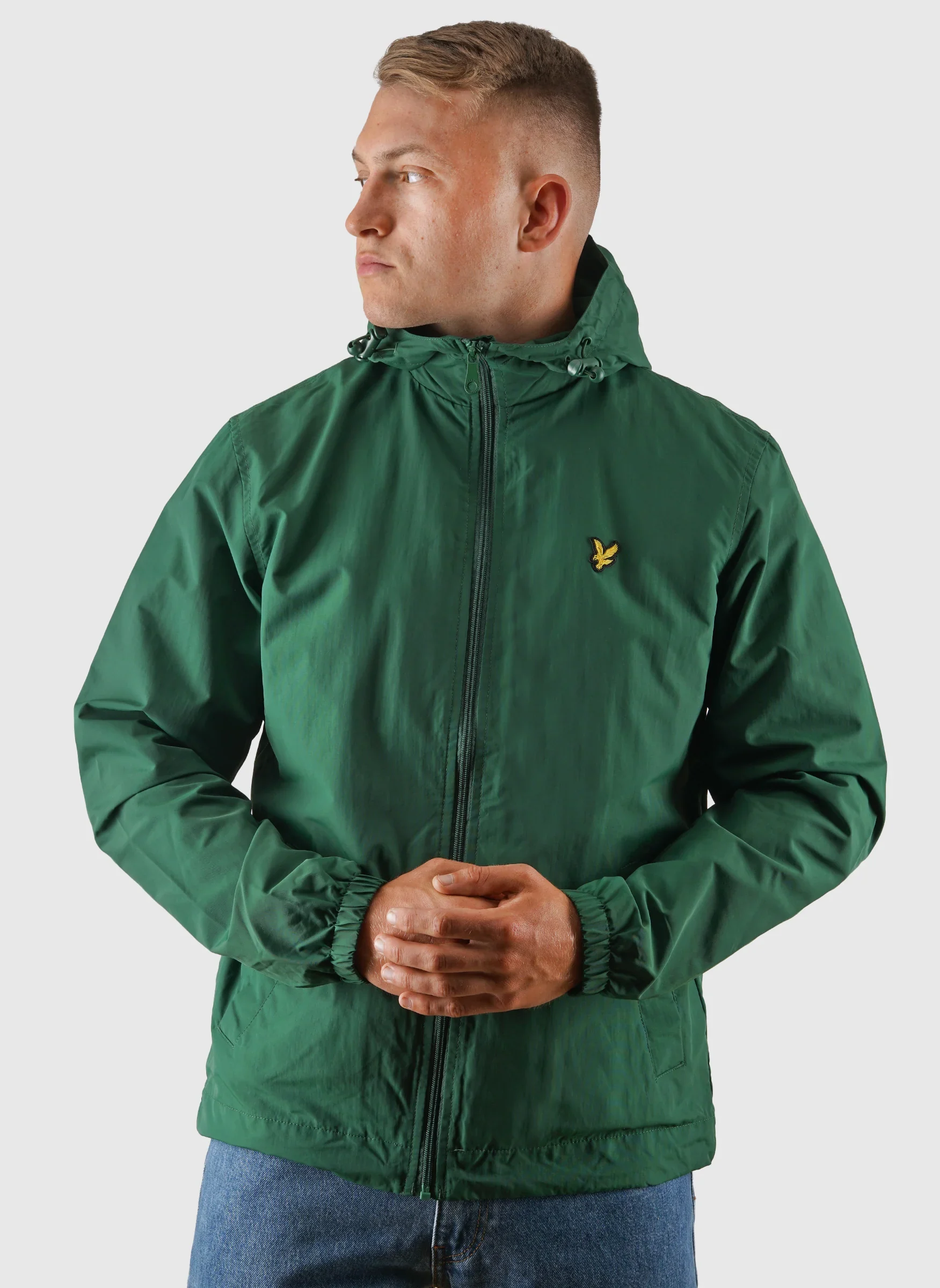 Zip Through Hooded Jacket - Clover Green
