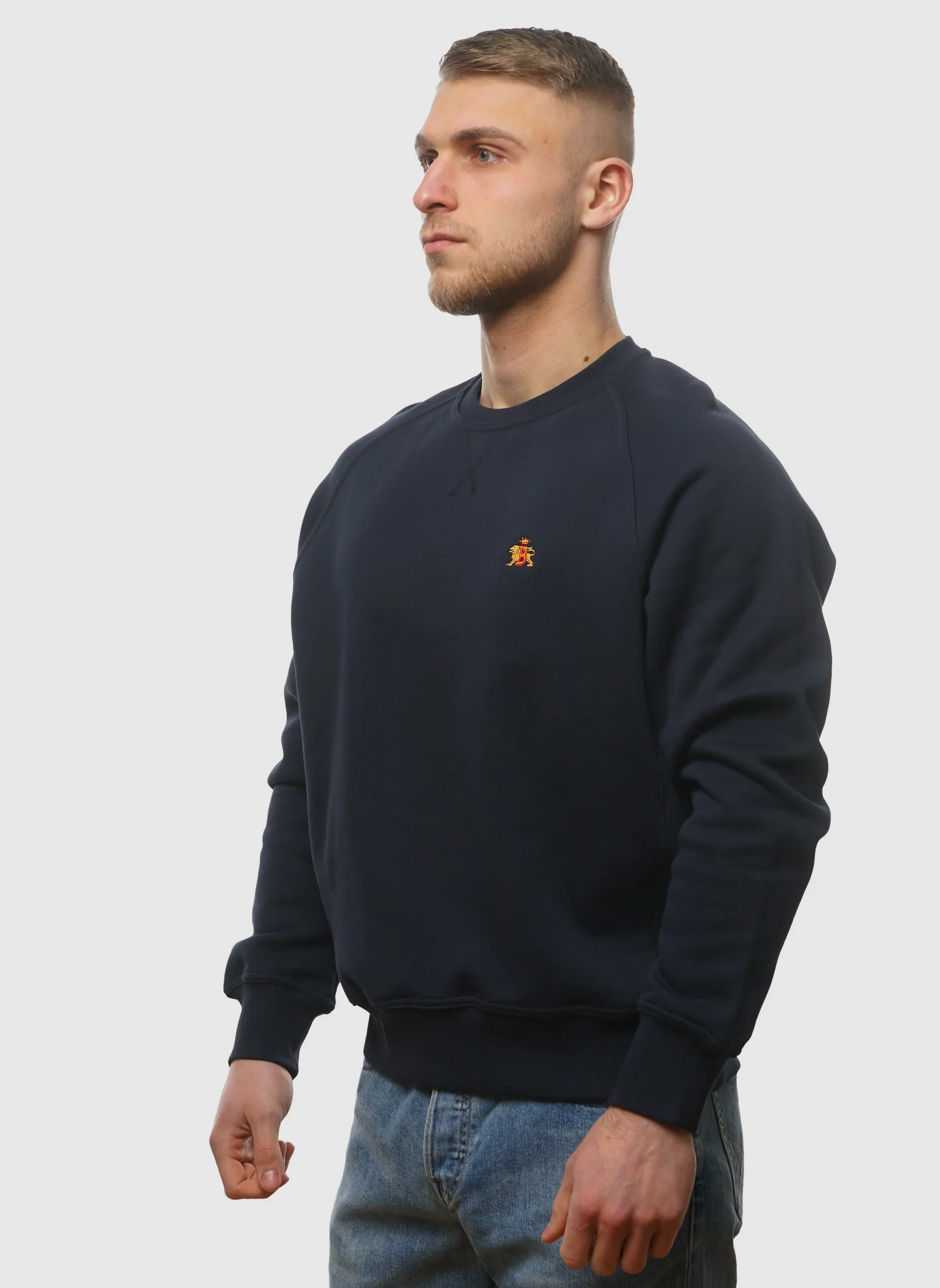 Logo Crew Neck Sweatshirt - Navy